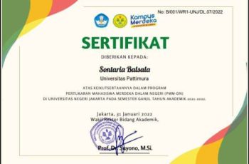 Sontaria Balsala – Pertukaran Mahasiswa Merdeka dalam Negeri (PMM-DN)