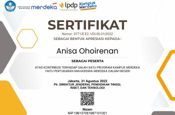 Anisa Ohoirenan – Pertukaran Mahasiswa Merdeka dalam Negeri