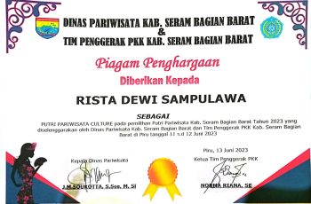 Rista D Sampulawa – Pemilihan Putri Pariwisata Kabupaten Seram Bagian Barat