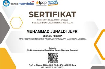 Muhammad Junaldi Jufri – Program Pertukaran Mahasiswa Merdeka