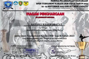 Ratanli Rangkoratat – Juara 3, kumite mahasiswa-60 kg putra