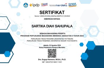 Sartika Diah Sahupala – Peserta Program Kampus Mengajar Angkatan 4