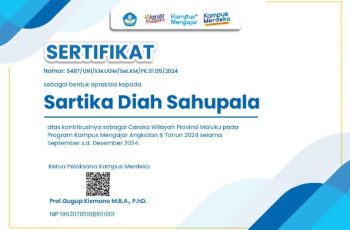 Sartika Diah Sahupala – Sebagai Caraka Wilayah Provinsi Maluku Program Kampus Mengajar Angkatan 8